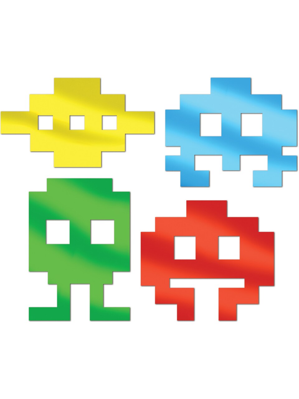 Set Of 80's Icon Metallic Silhouette Cutouts Party Decoration